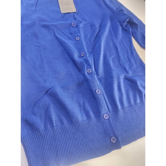 a jesdani Royal Blue Crew Neck Button Front Cardigan Sweater Women S - Picture 3 of 9
